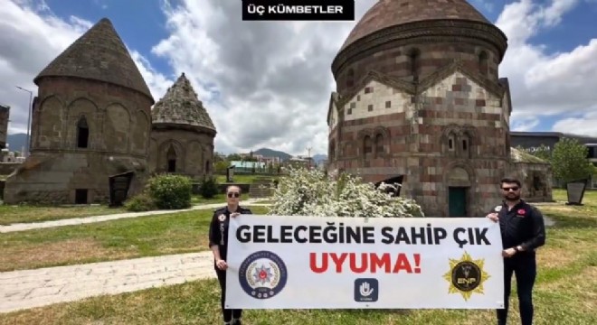 Erzurum polisinden pankartlı uyarı